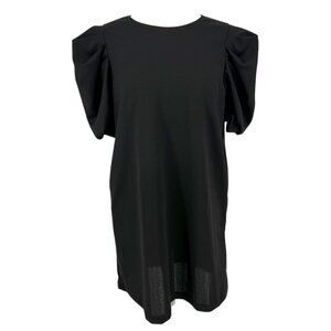 Ces Femme Black Puff Sleeve Short Dress Size Large NWT